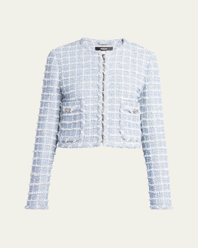 Boucle Windowpane Tweed Jacket
